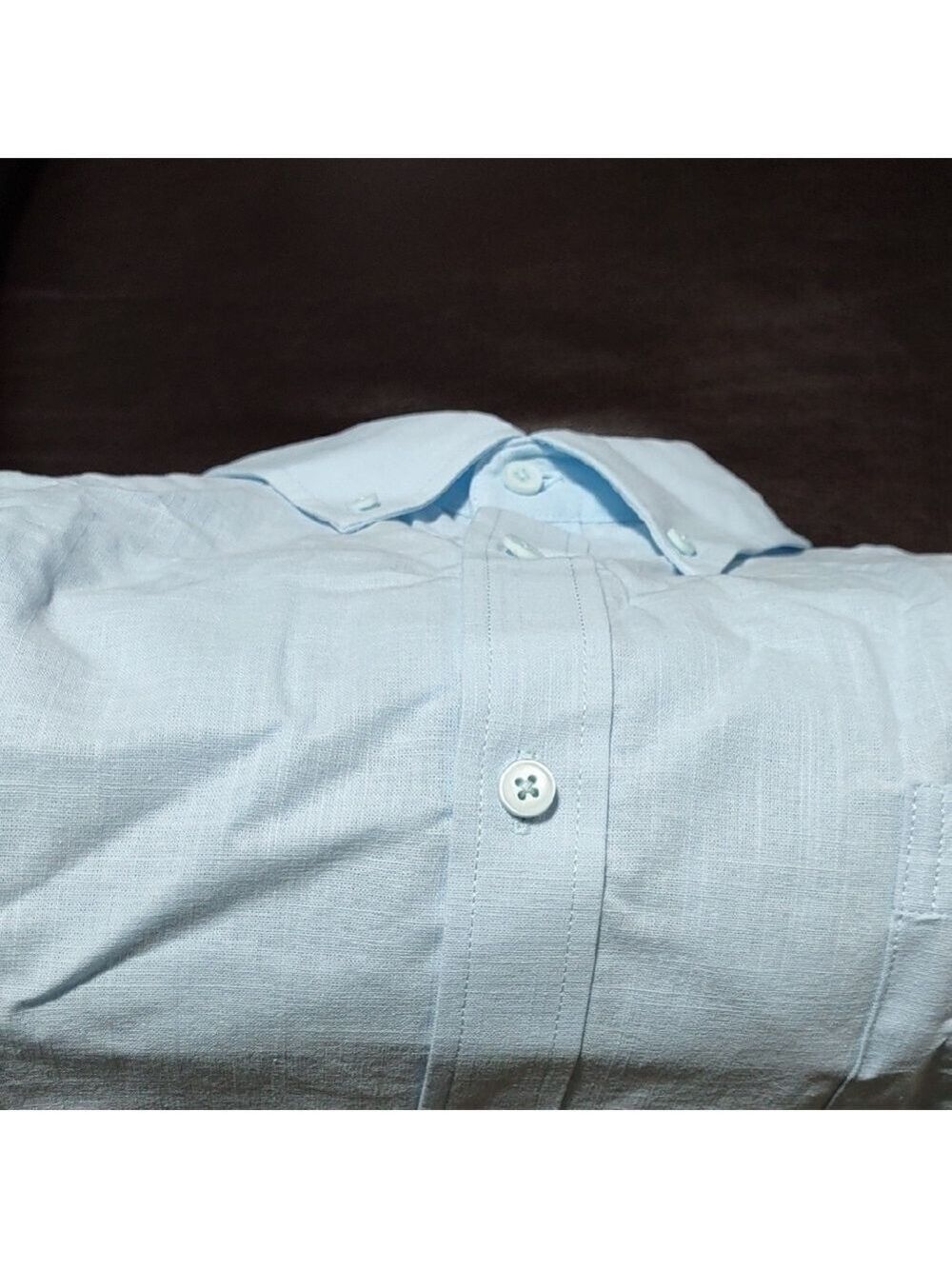 Mens Blue Button Down Shirt Classic Collar 2XL - Picture 5 of 6